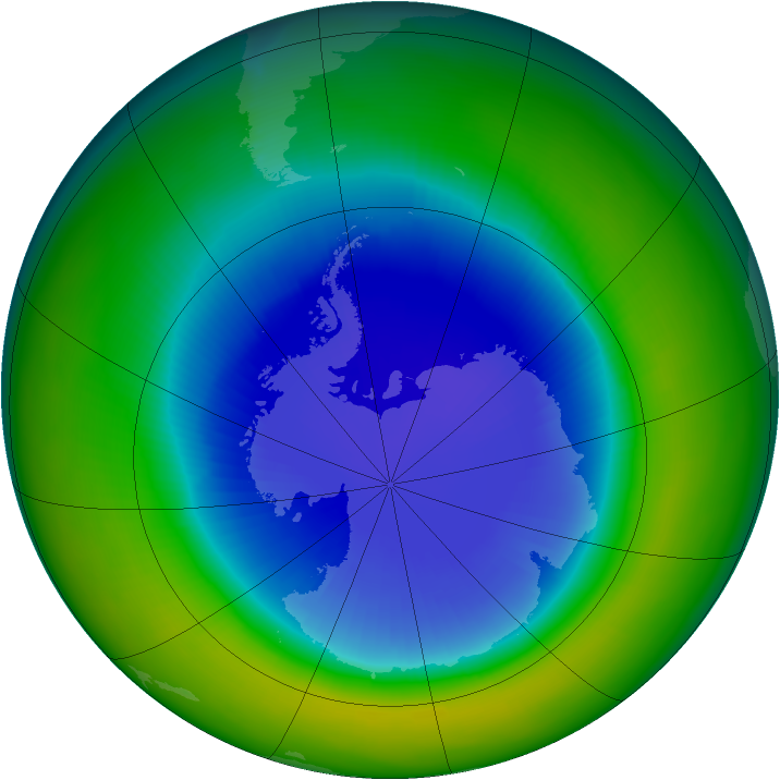 Antarctic ozone map for September 2004